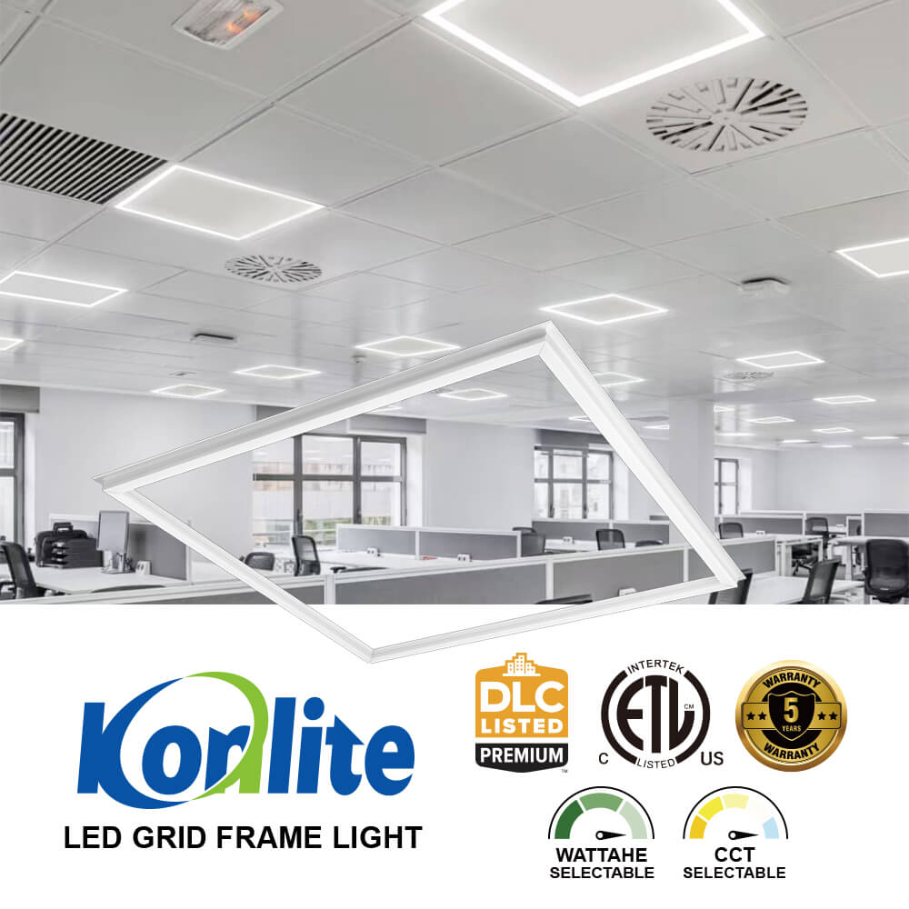 Konlite 2x2 ft LED Frame light fixture on a celling