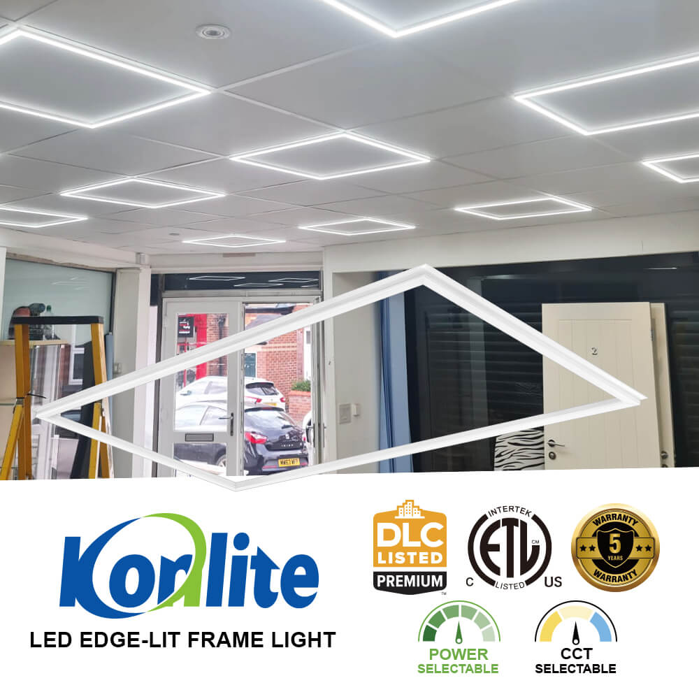 Konlite LED Frame light fixture on a ceiling