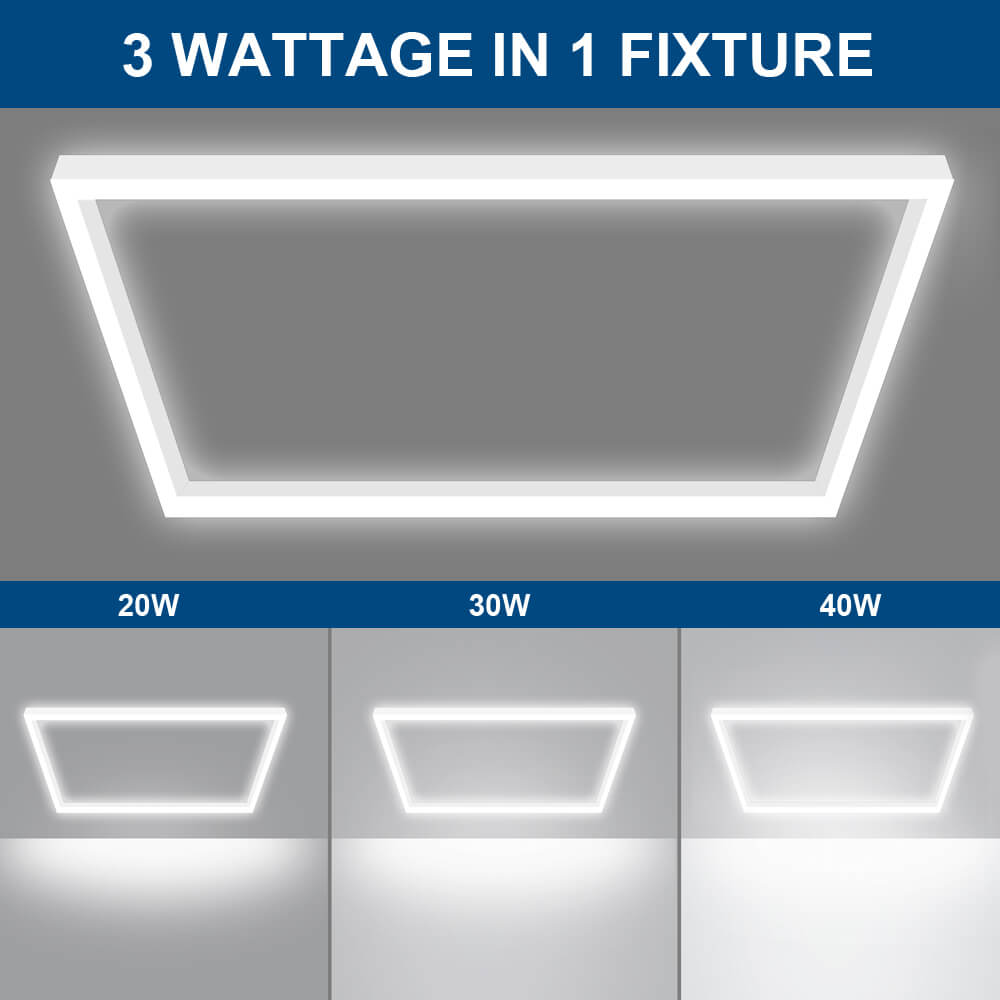 Konlite 2x2 ft LED Frame light fixture with wattage selections