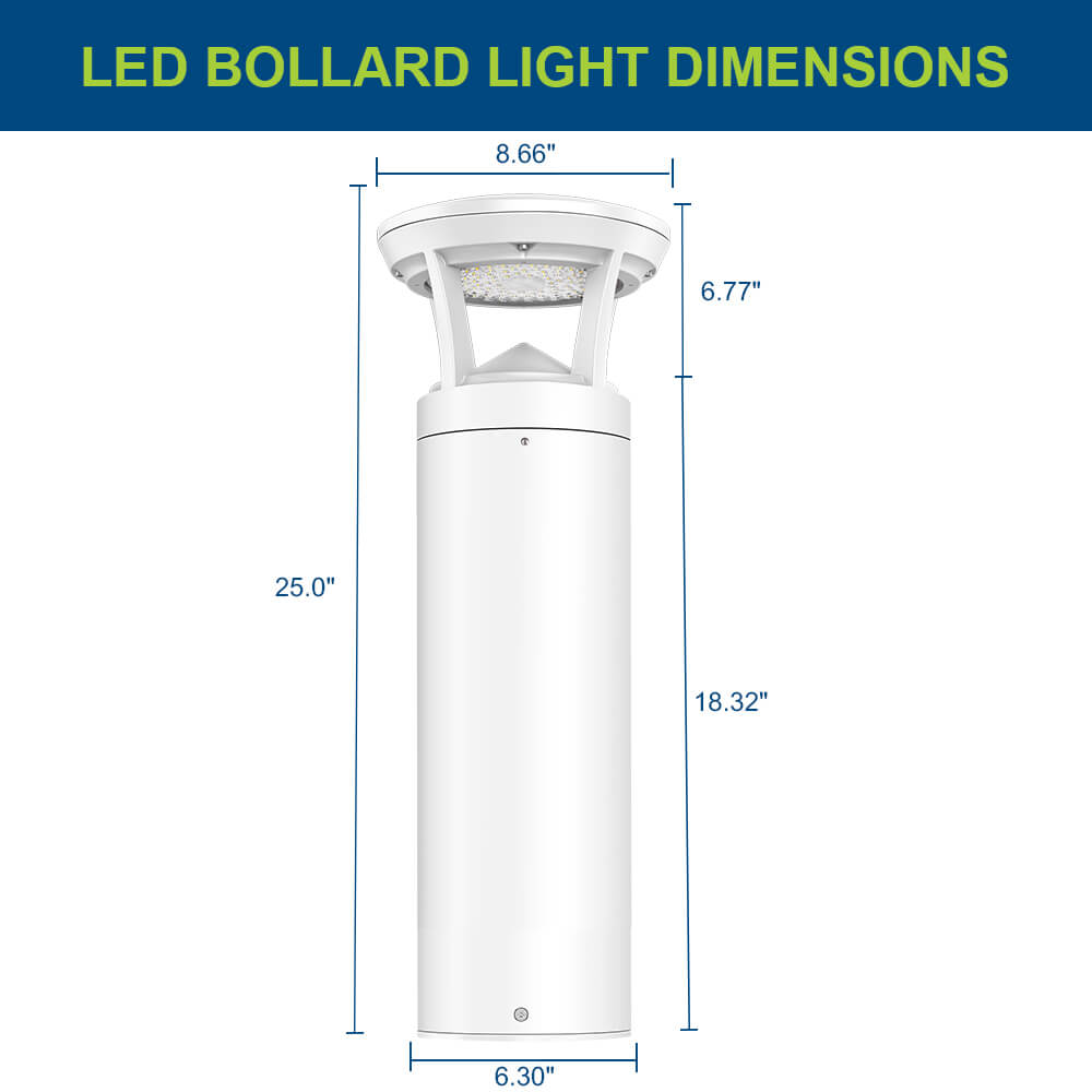 Dimensions of LED Bollard Light