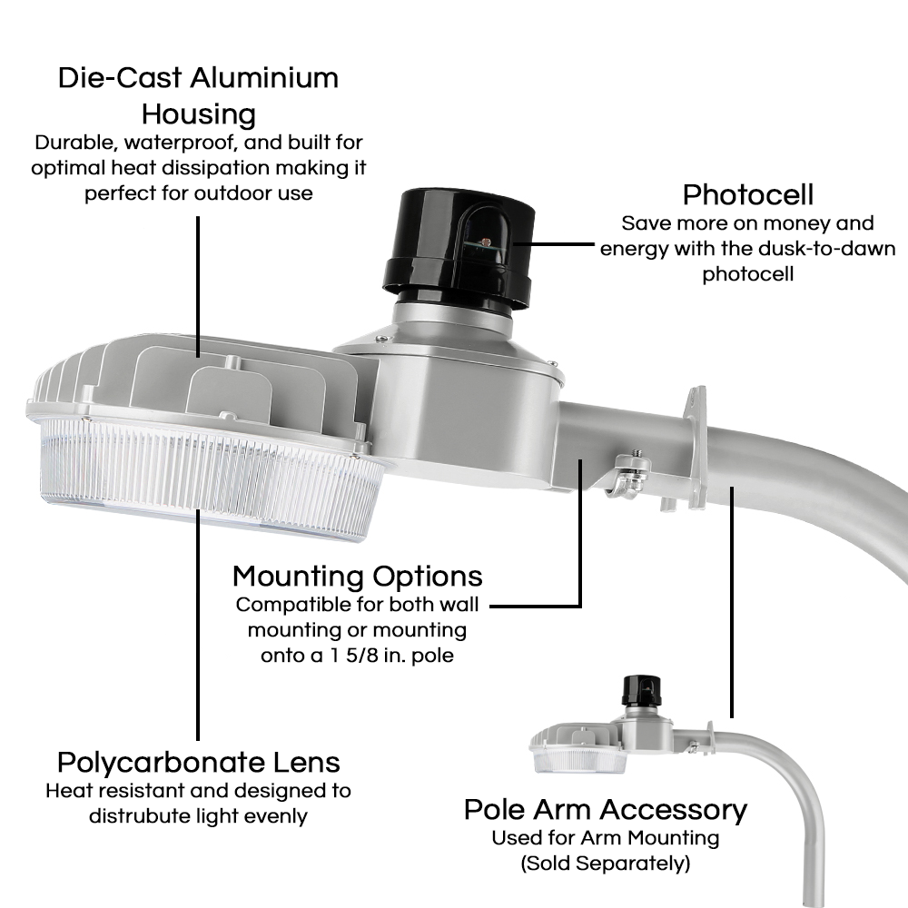 45W LED Barn Light Features and Accessories