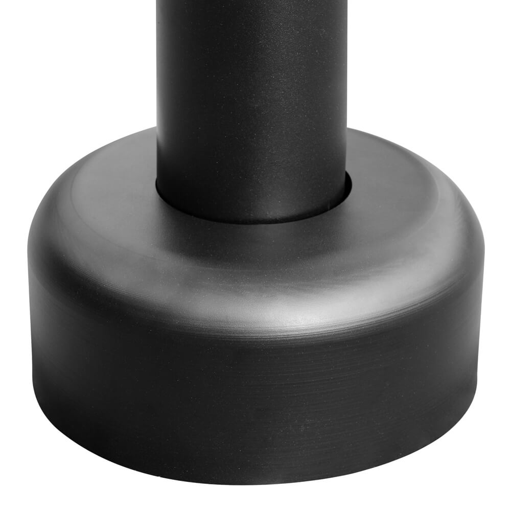 Black cylindrical light pole base
