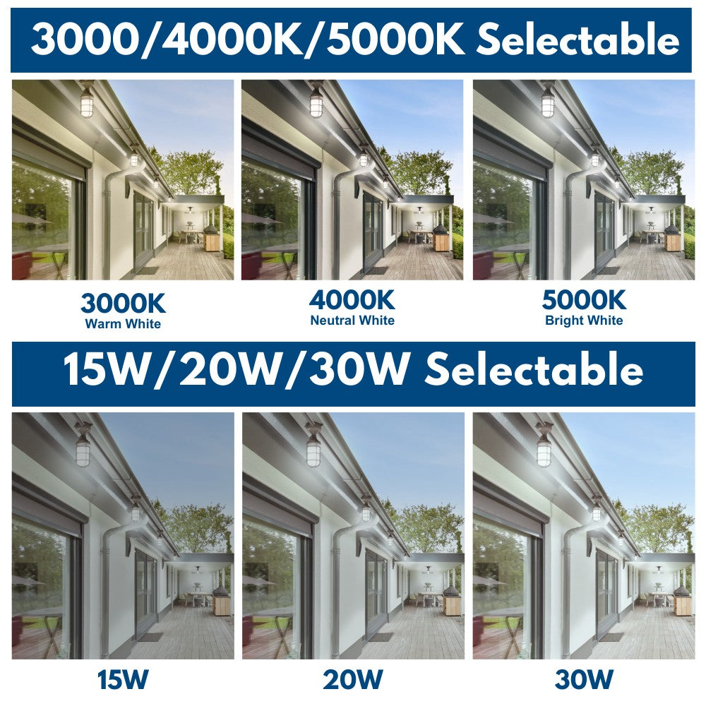 Konlite Vapor Tight LED Light Fixture - wattage and color selectable