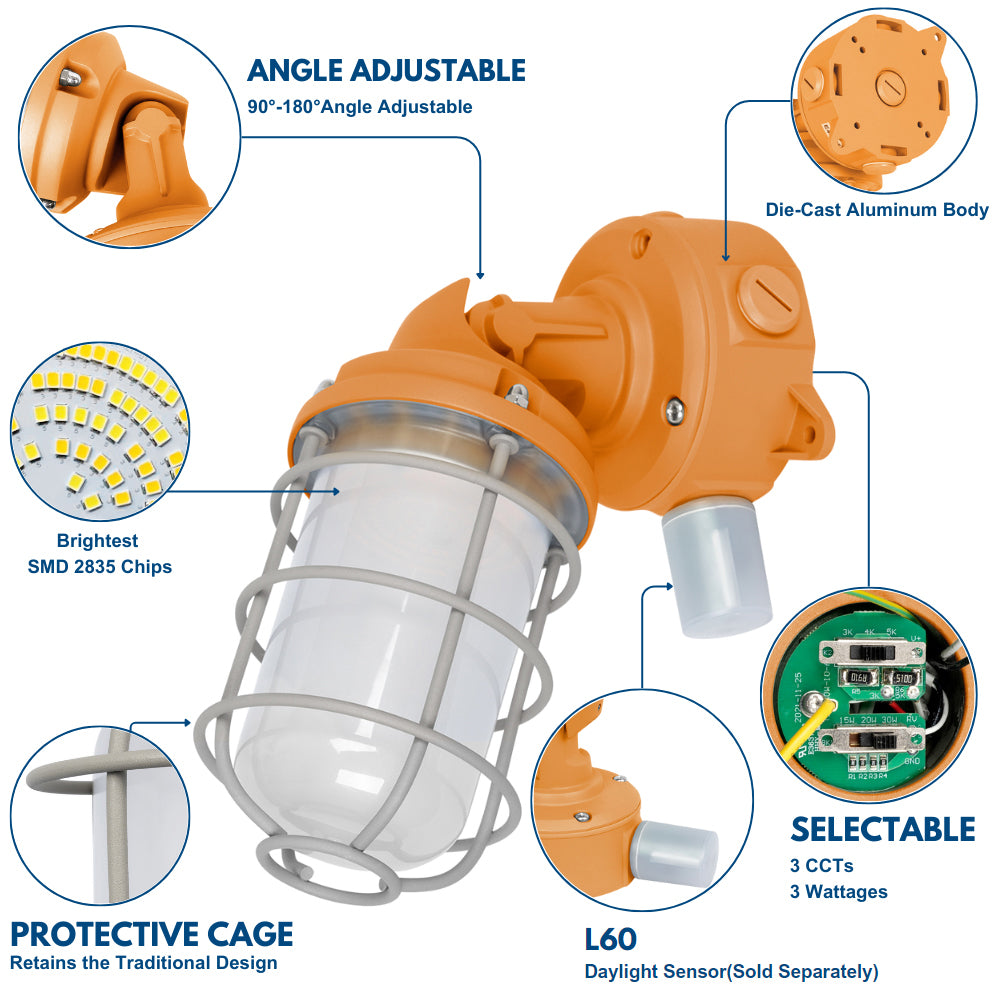 Konlite Vapor Tight LED Light Fixture details