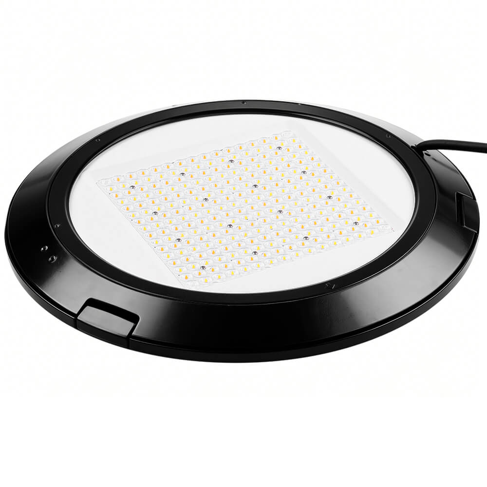 Close-up of the lens and LED board with diodes for Black Atria LED Area Light