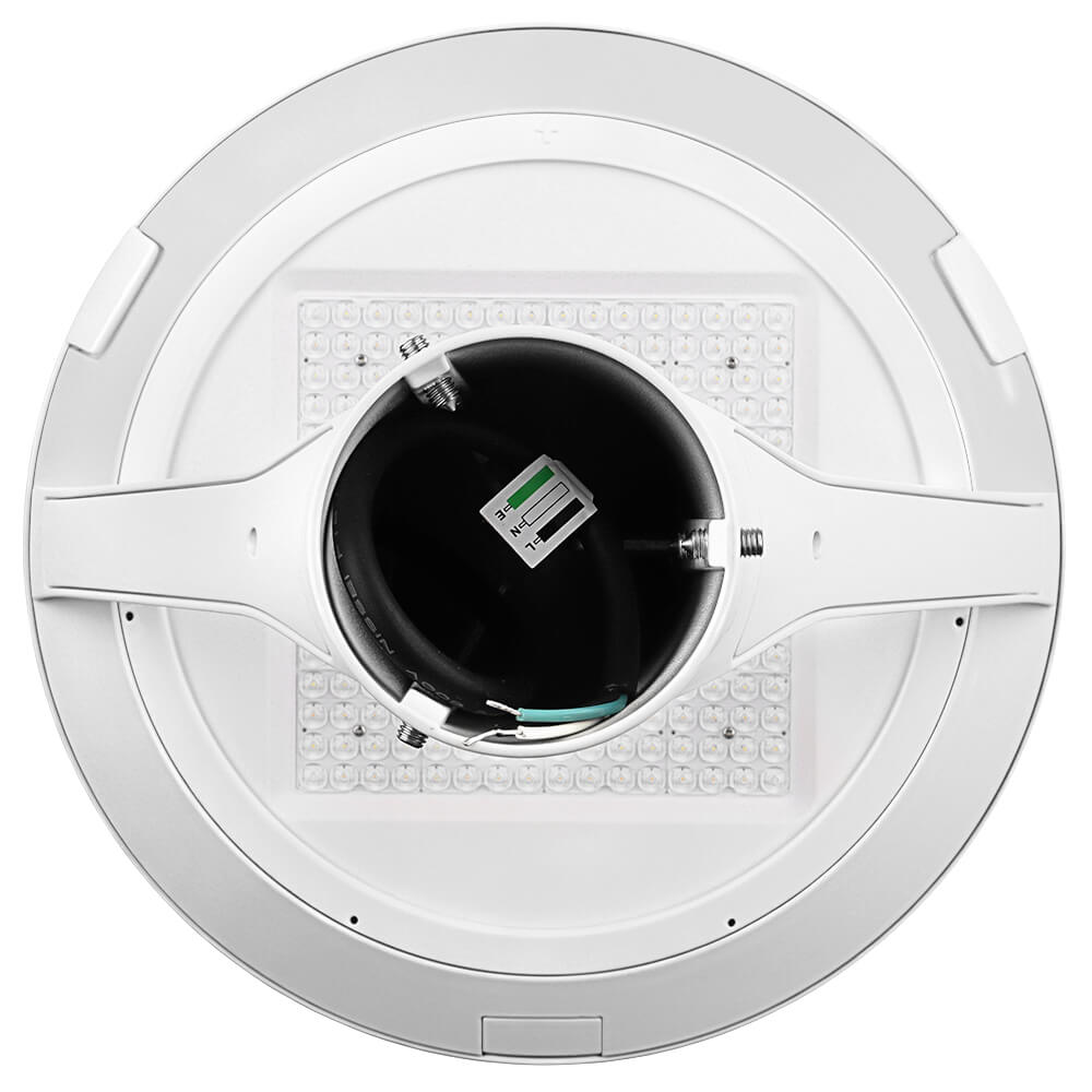 Bottom view of Konlite Atria LED White Post Top Light