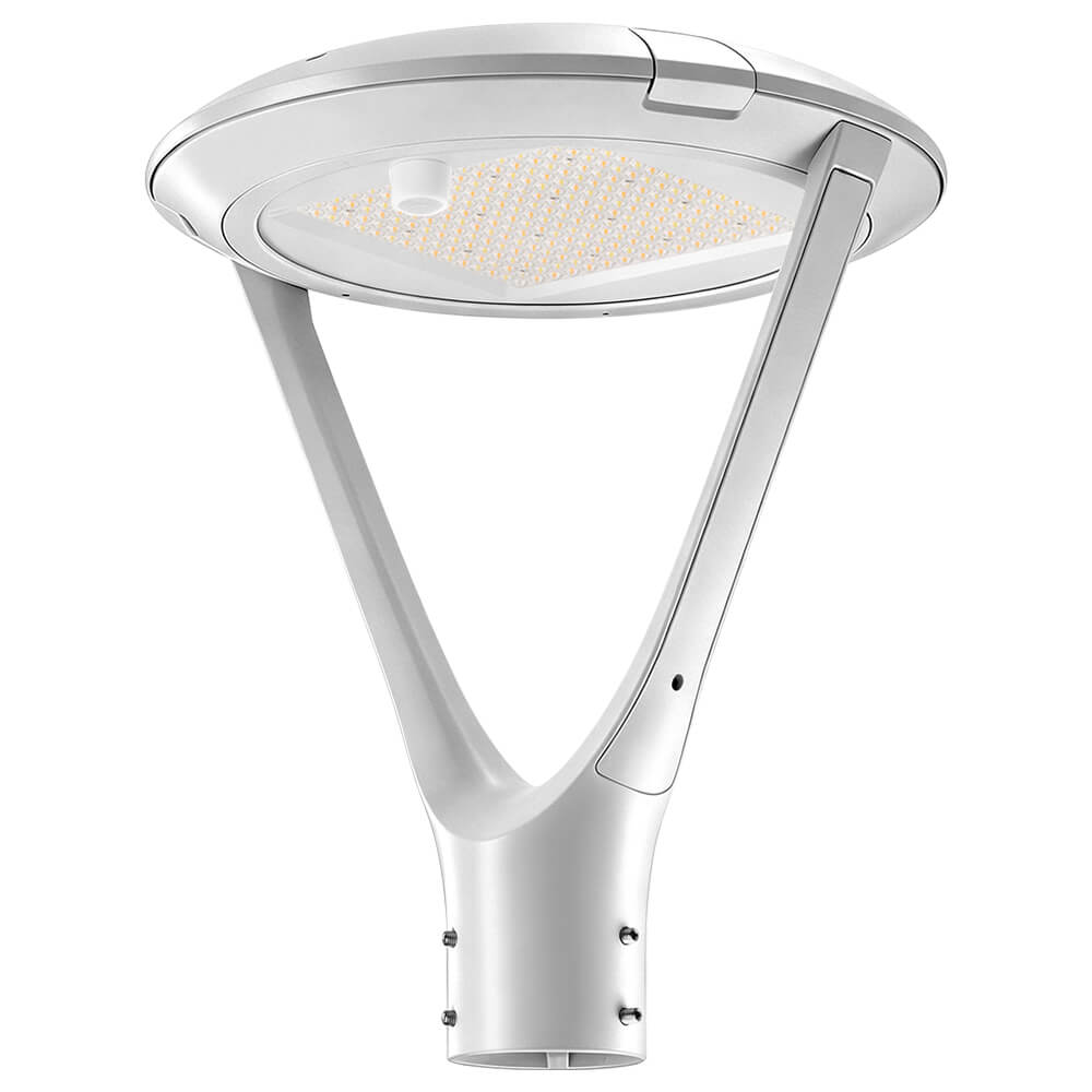 Motion Sensor installed in Konlite White Atria LED Post Top Light