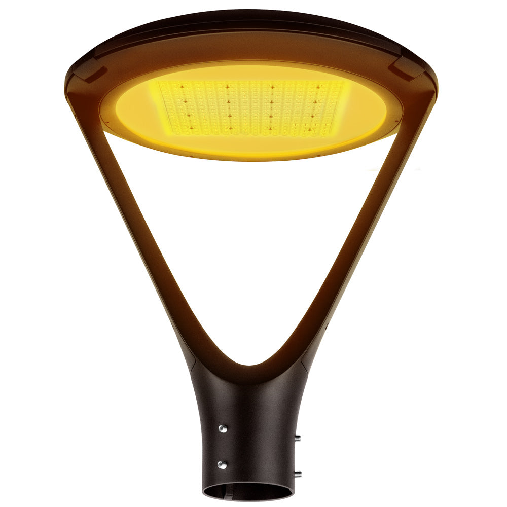 Konlite Atria Turtle Friendly Post Top Light emitting true amber color light