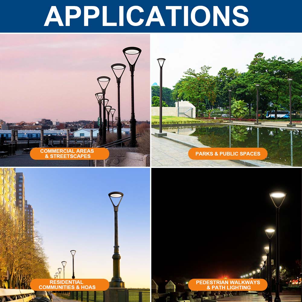 Wide range of applications for Konlite Atria LED Post Top Lights