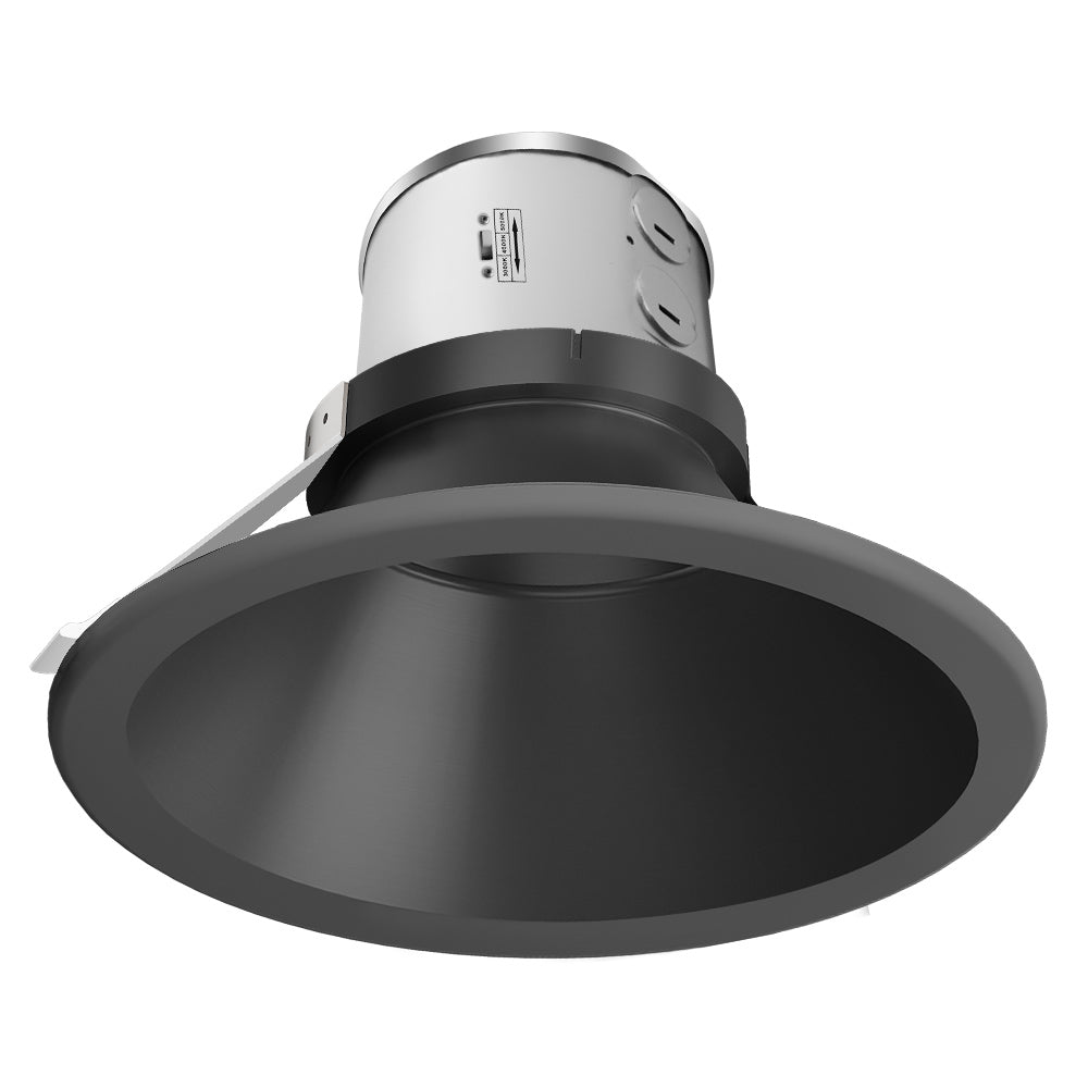 Konlite recessed down light with 8" black Trim