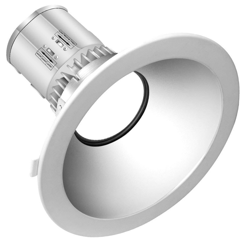 Konlite recessed down light with 8" white Trim