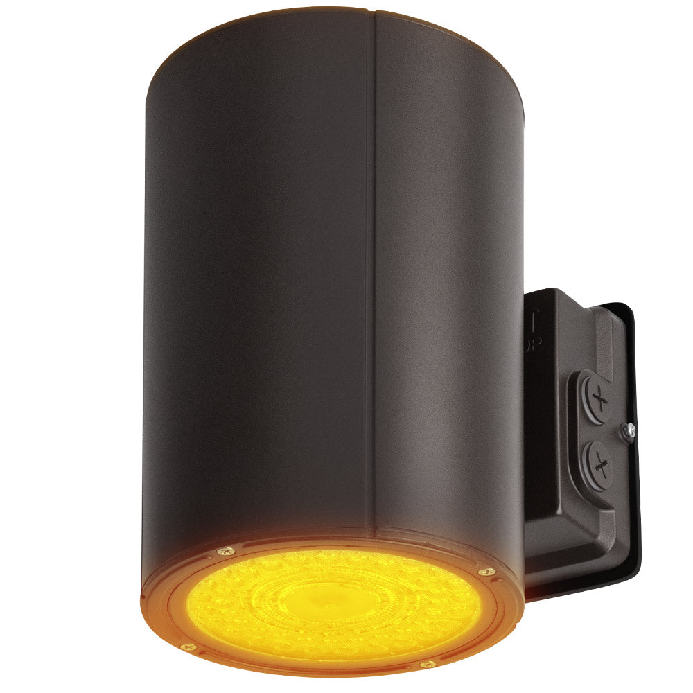 Dark Bronze Konlite 38W Amber LED Cylinder Wall Light - Wildlife friendly