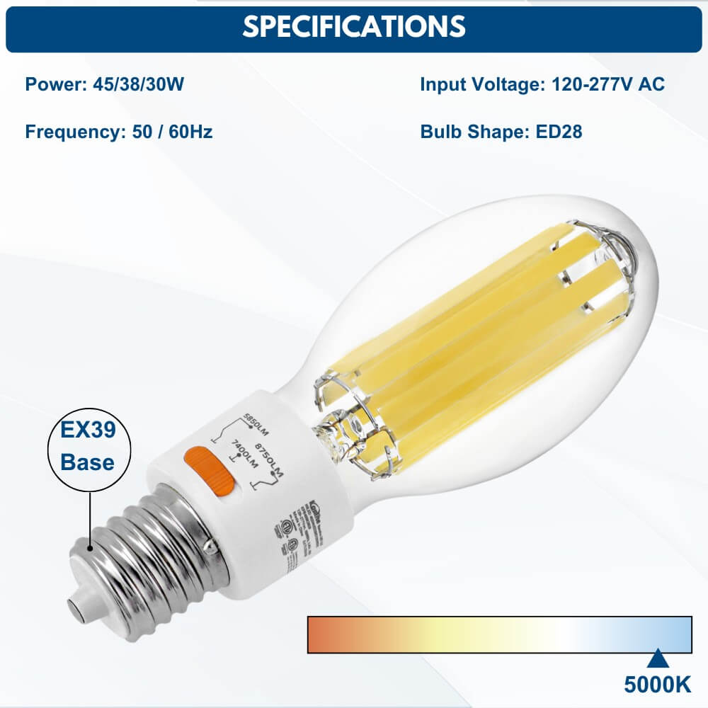 Cutsheet of 45W High Lumen LED Filament Bulb