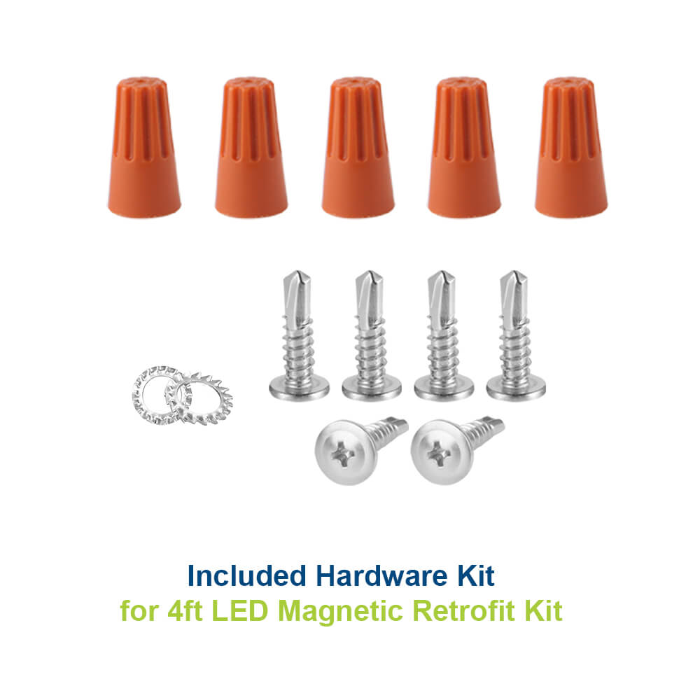 Included Hardware kit for Konlite Magnetic Linear LED Retrofit Kit