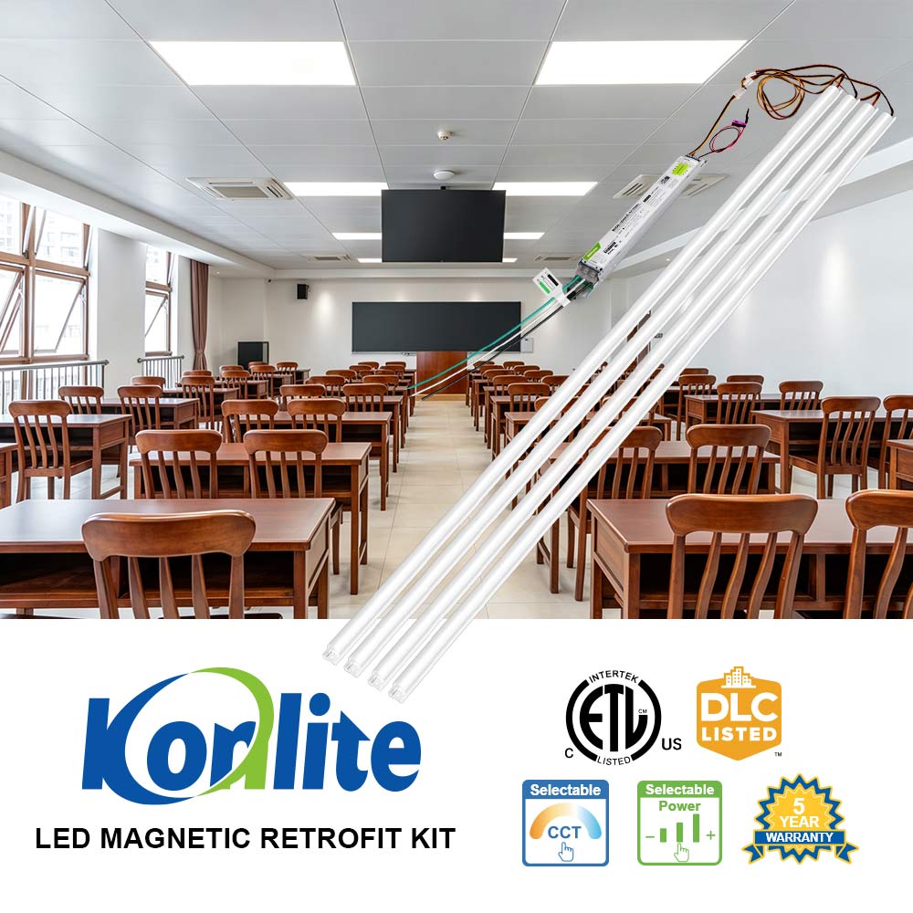Konlite LED Magnetic Retrofit Kit series with certifications, features, and warranty information.
