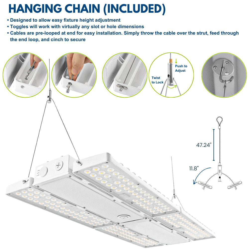 Hanging Chains of Konlite LED High Bay lights PAVO series