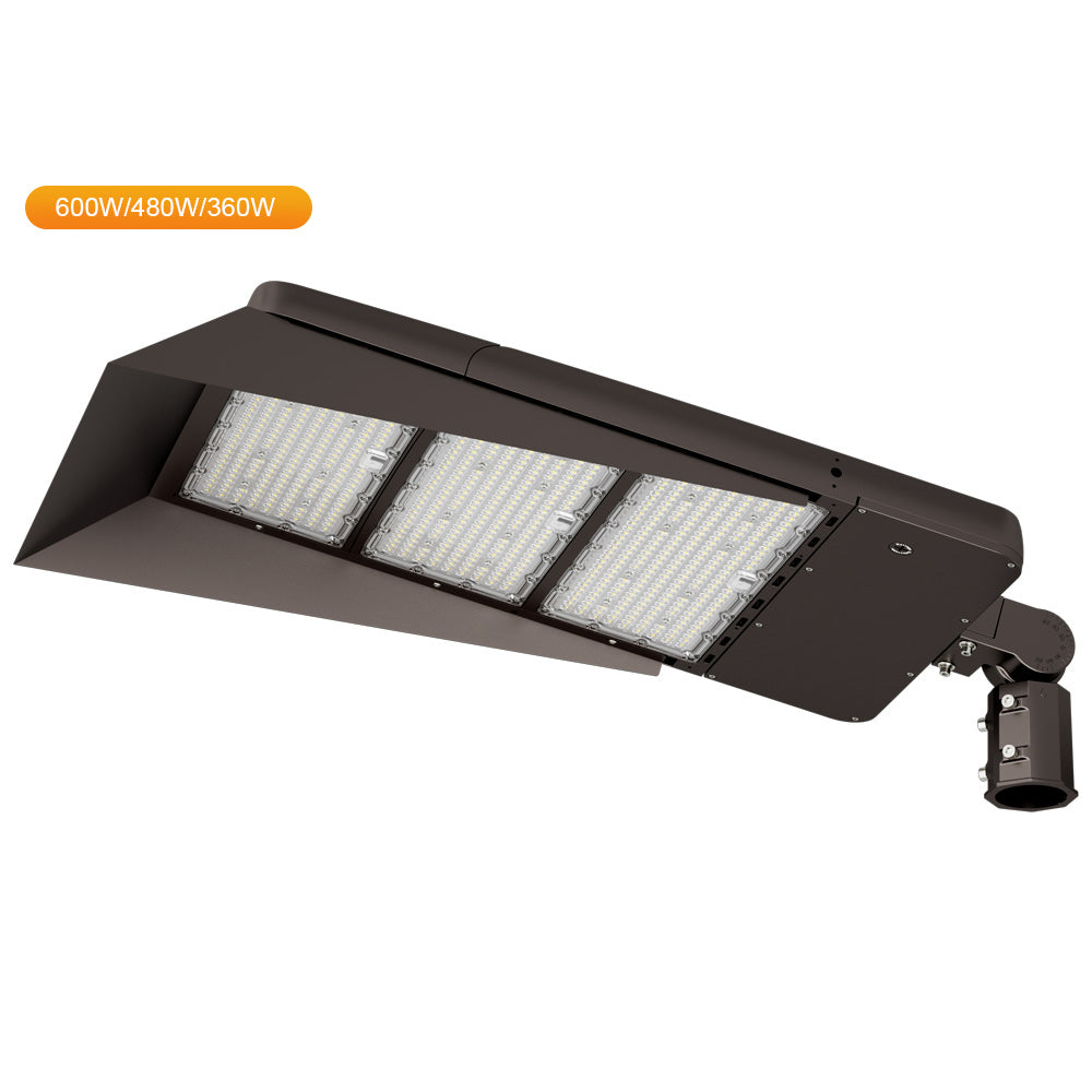 Front Glare Shield installed on 600W Spica Series LED Sports Lights