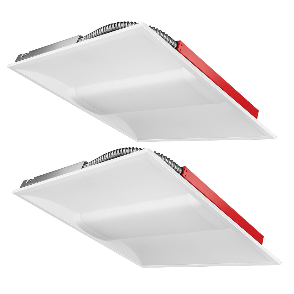 2 pack of Konlite 2x2 Center Basket Troffer Light with EBB