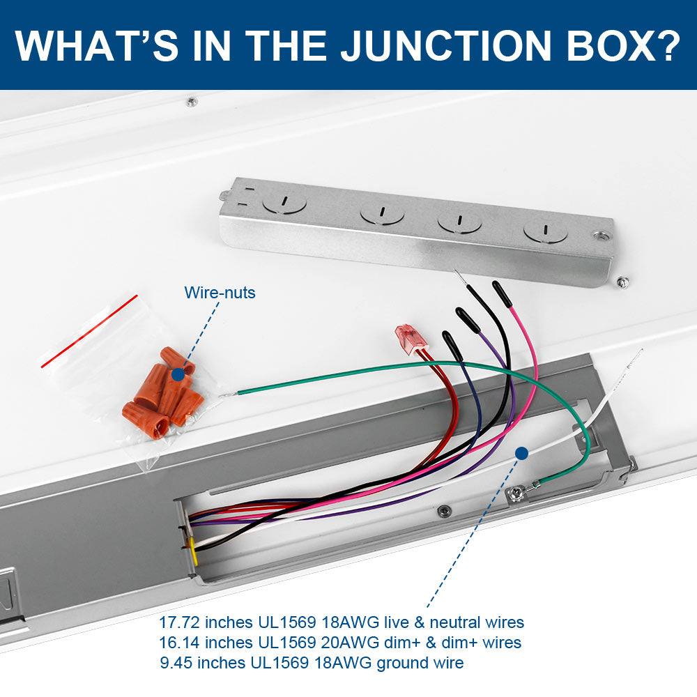 Wiring diagram for a Konlite 2x4 Center Basket Troffer Light