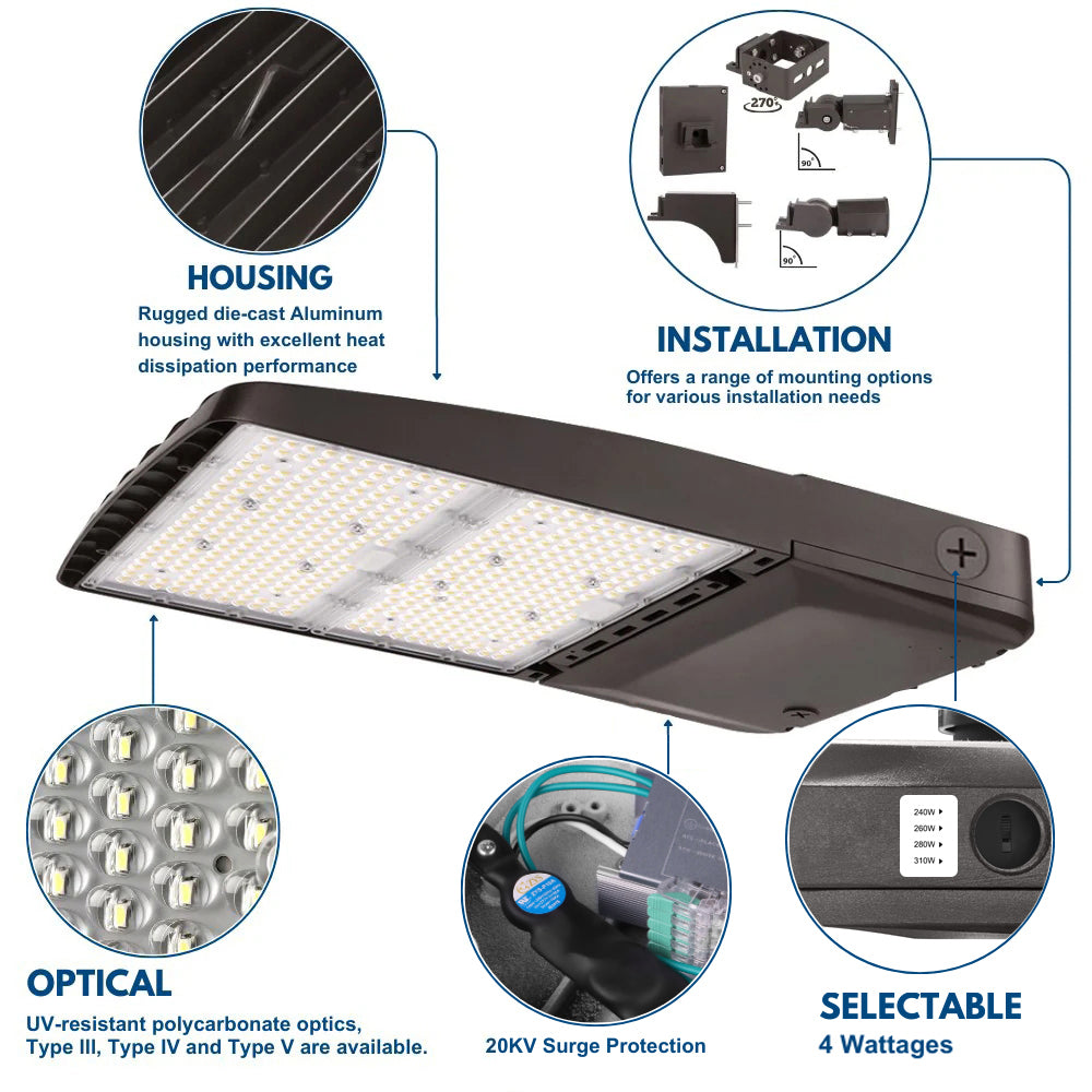 Konlite Vela 310W 5000K 480V led area light product details