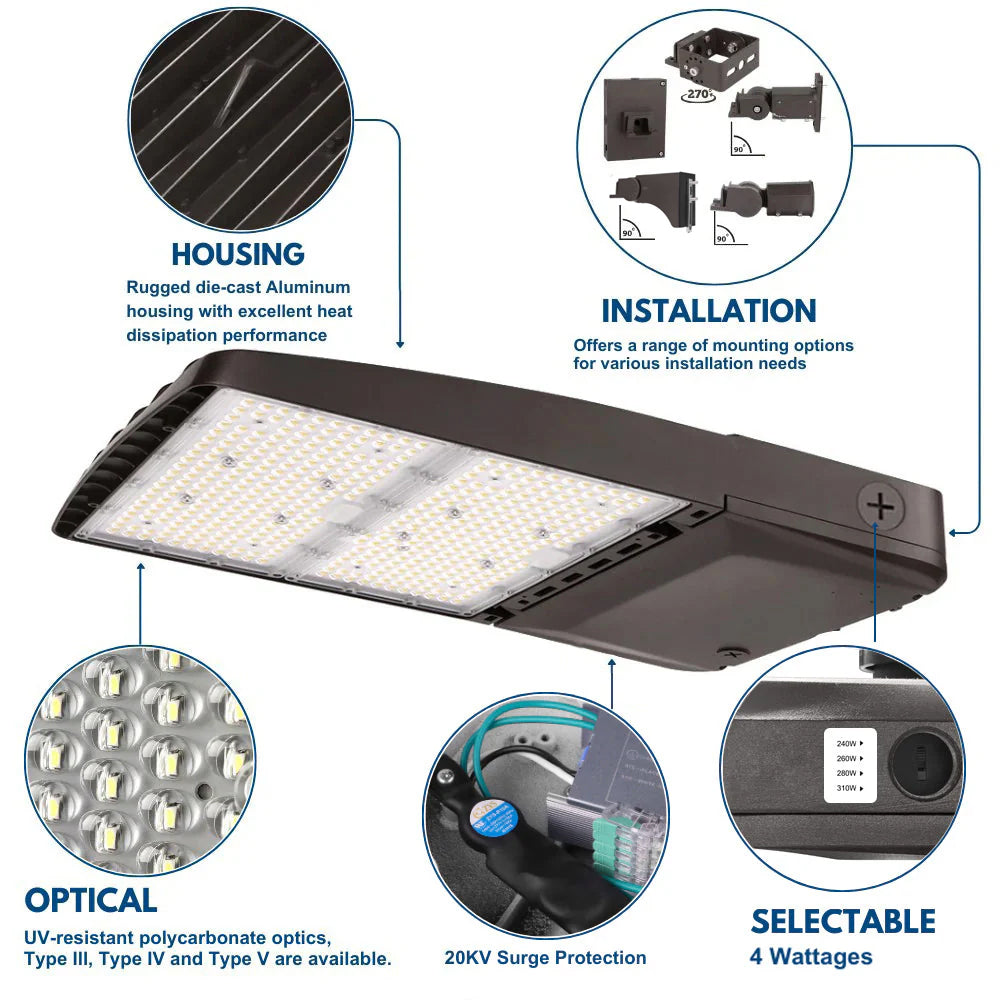 Konlite Vela 310W 5000K 480V led area light product details