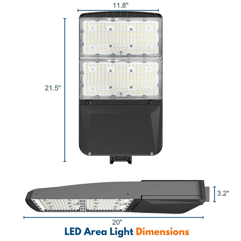 Konlite Vela III LED Black Parking Lot Light dimensions