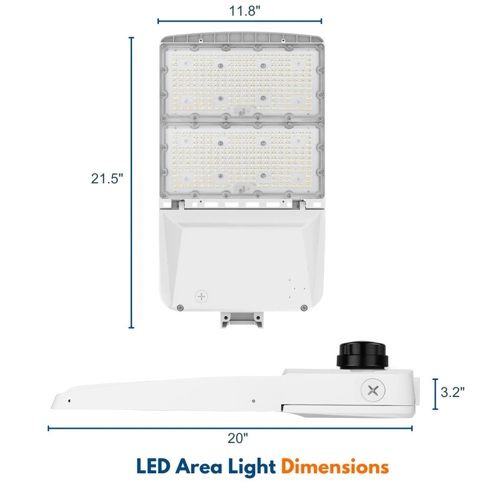 Konlite Vela III LED White Parking Lot Light dimensions