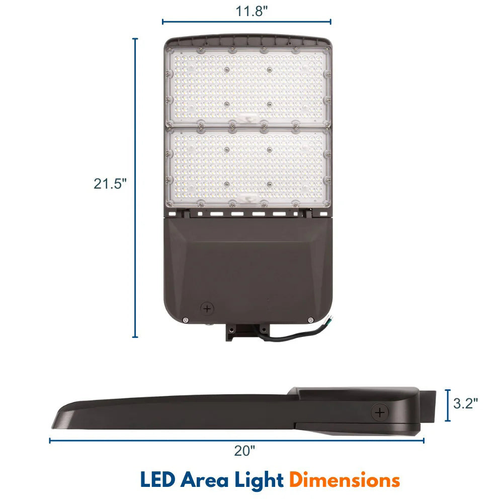 Konlite Vela 310W 5000K 480V led area light dimensions