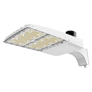 Konlite Vela III 310W LED White Parking Lot Light with extrusion arm and photocell