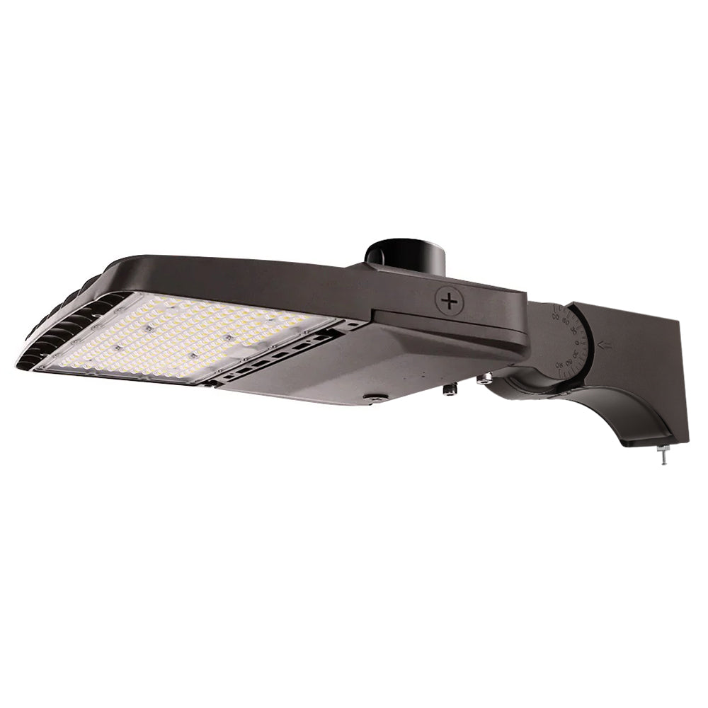 Wattage selectable Vela LED Area light with pole arm