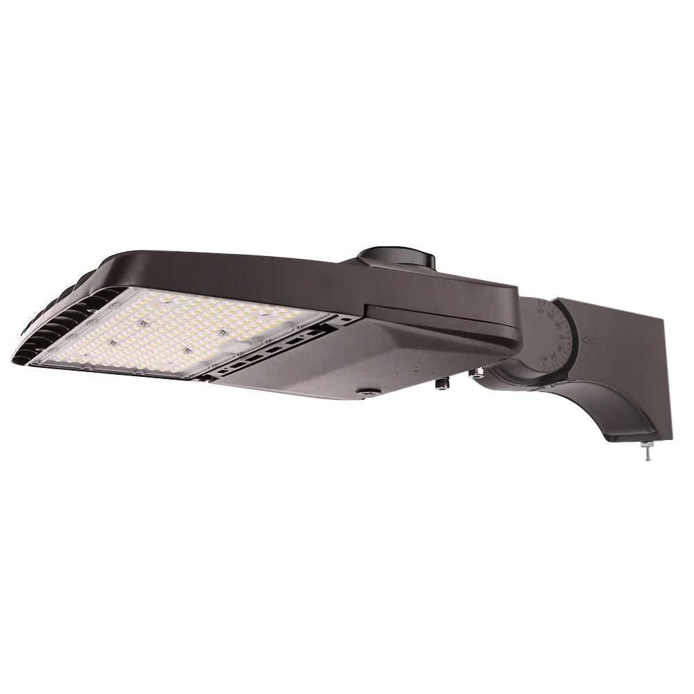 Wattage selectable Vela LED Area light with pole arm