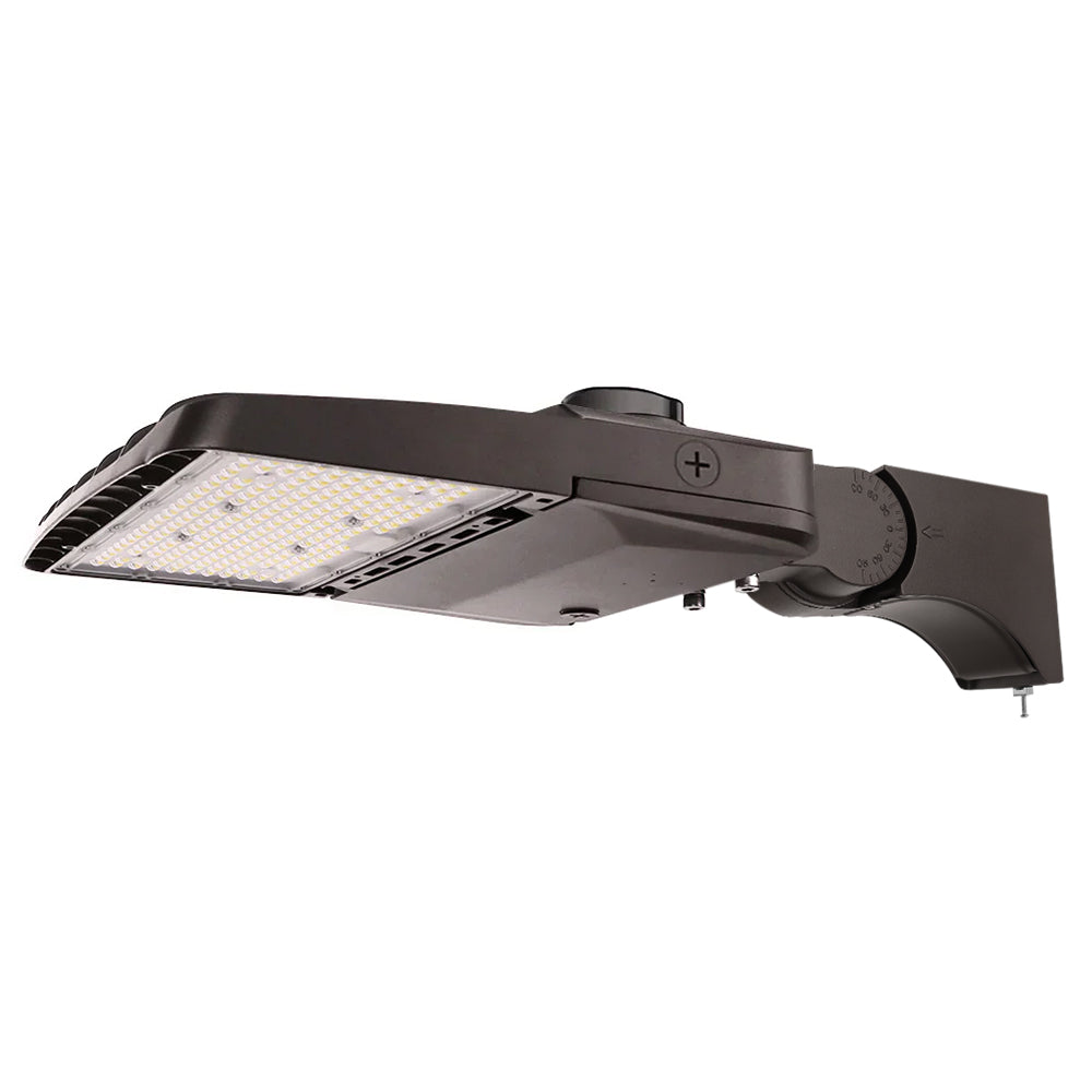 Wattage selectable Vela LED Area light with pole arm