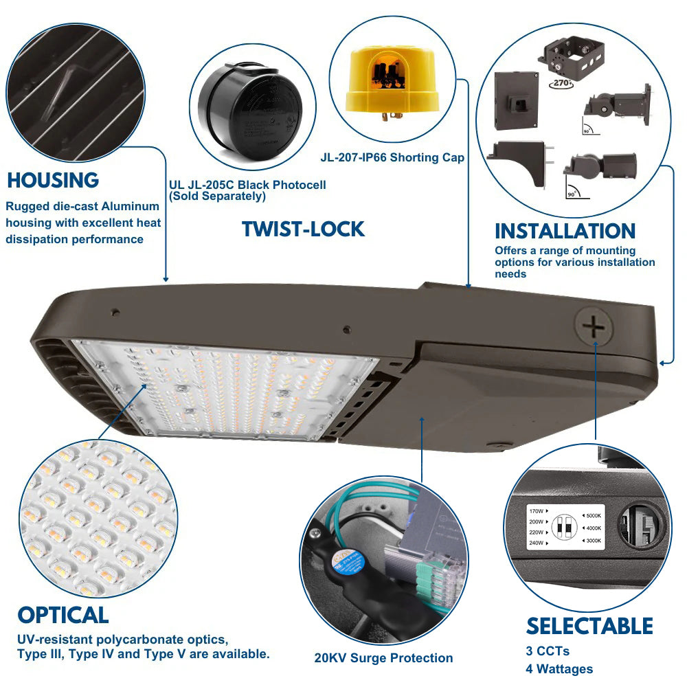 150W Vela LED Parking Lot light product details