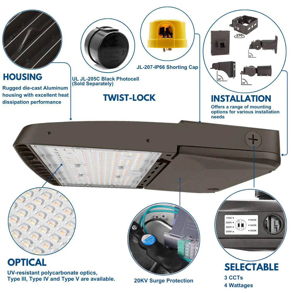 150W Vela LED Parking Lot light product details
