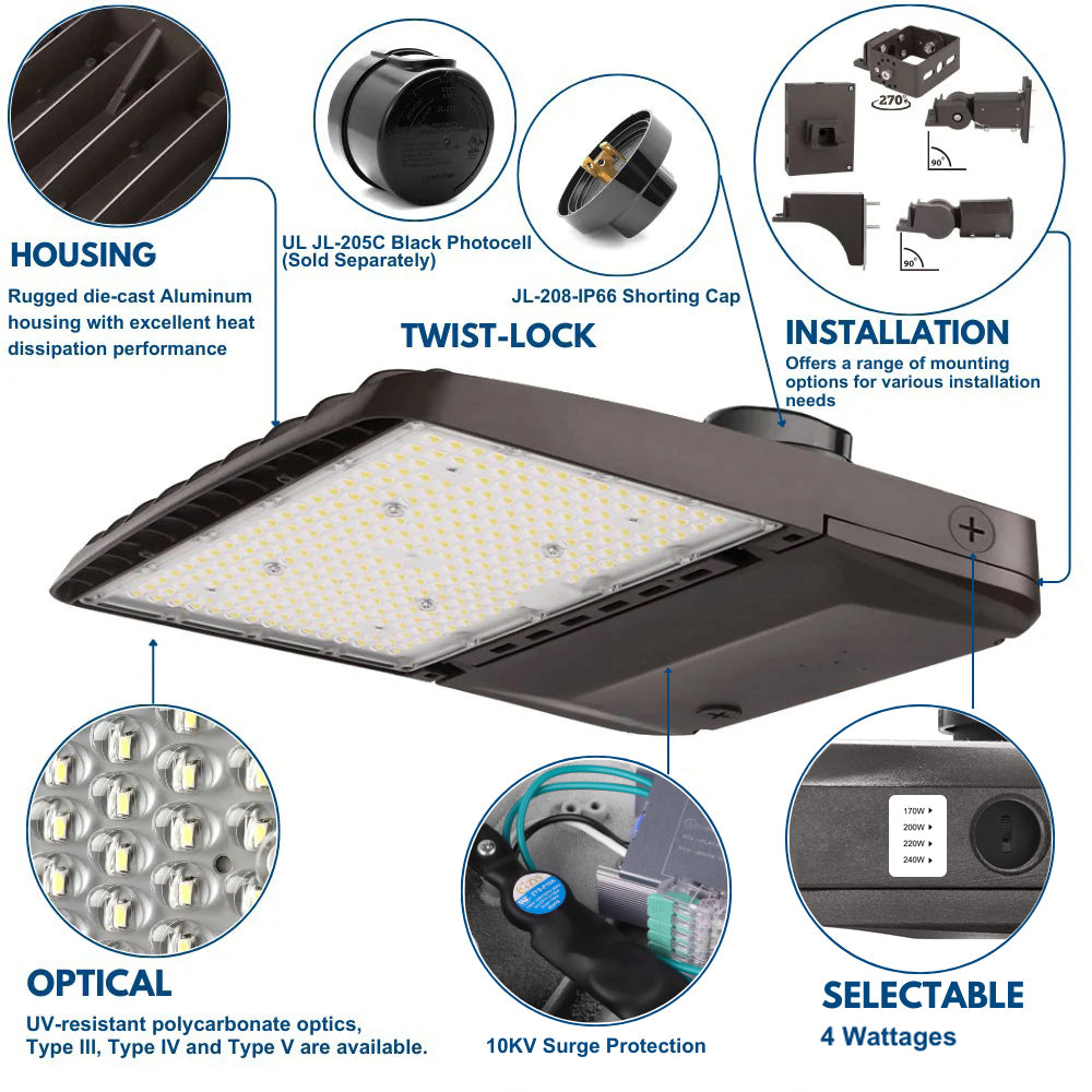 240W led area light product details