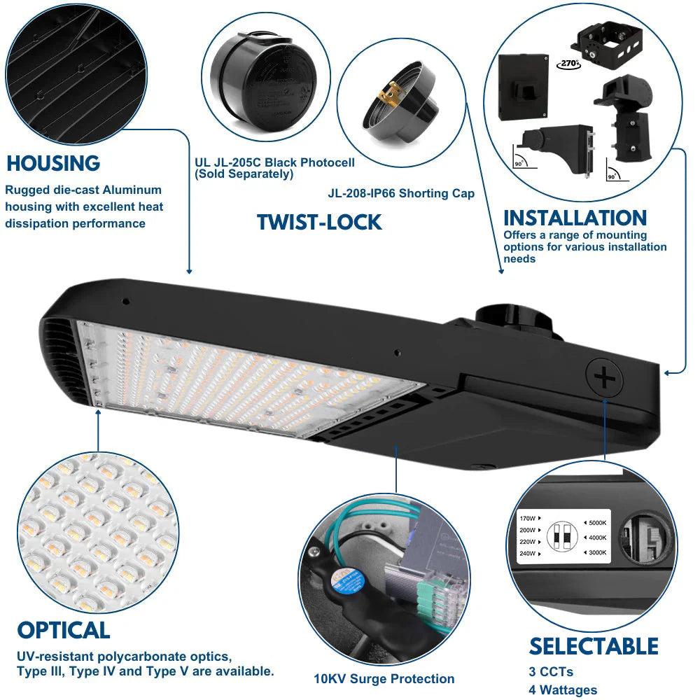 240W led area light product details