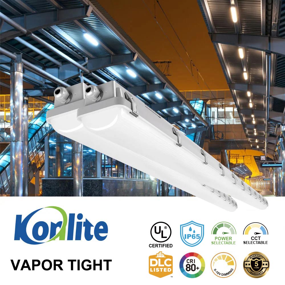 two pieces Konlite 8ft Vapor Tight LED Light Fixture