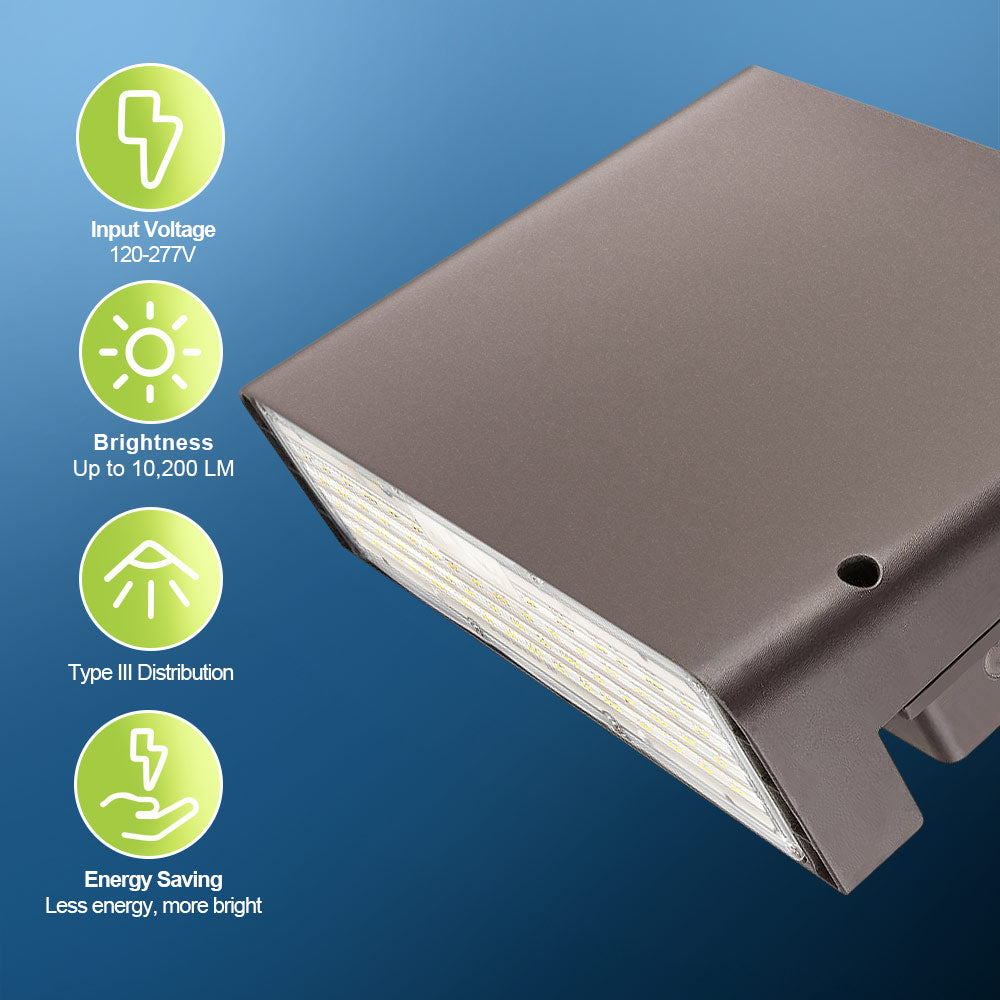 Outdoor Konlite Fullcut off wall light fixture with energy-saving features