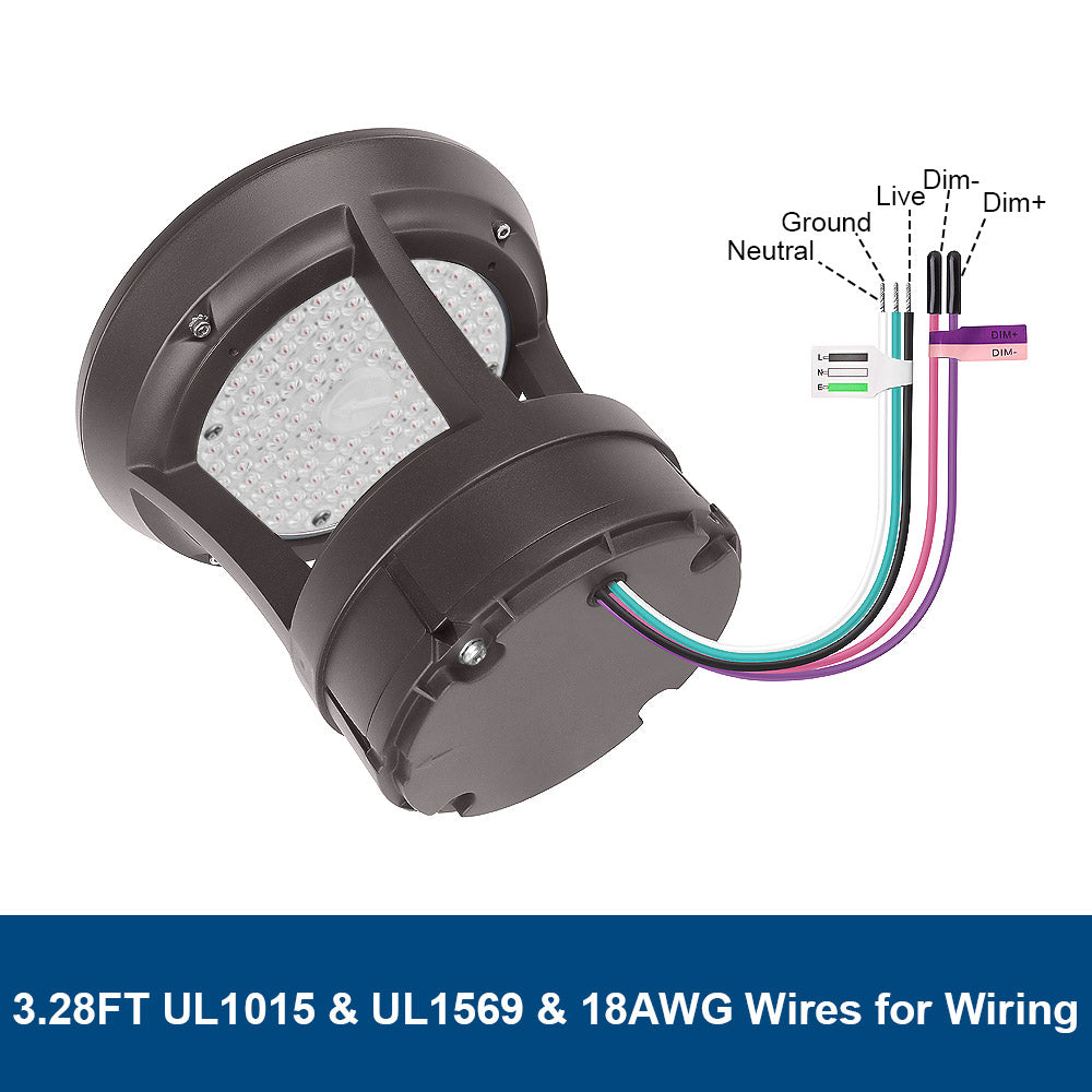 Power and dimming wires for Konlite Atria Turtle Friendly LED 2ft Dark Bronze Bollard Light