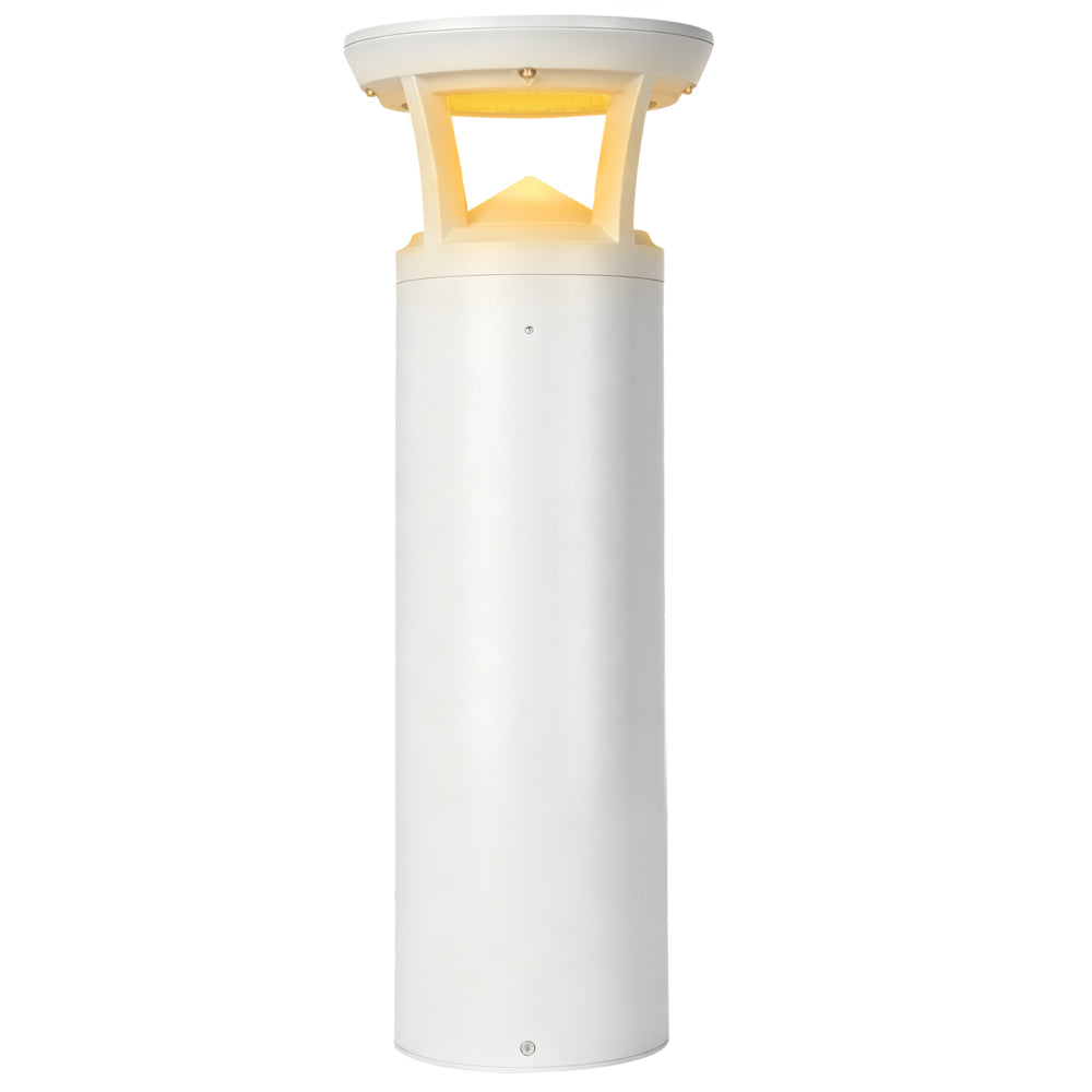 Konlite Atria Turtle Friendly LED 2 ft White Bollard Light Fixture emitting true amber light