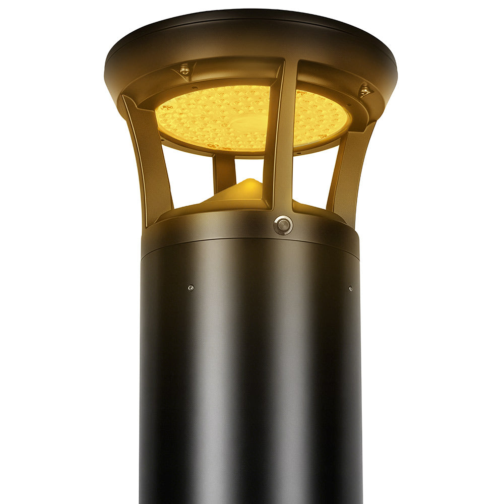 Konlite Atria Turtle Friendly LED black Bollard Light with emergency battery