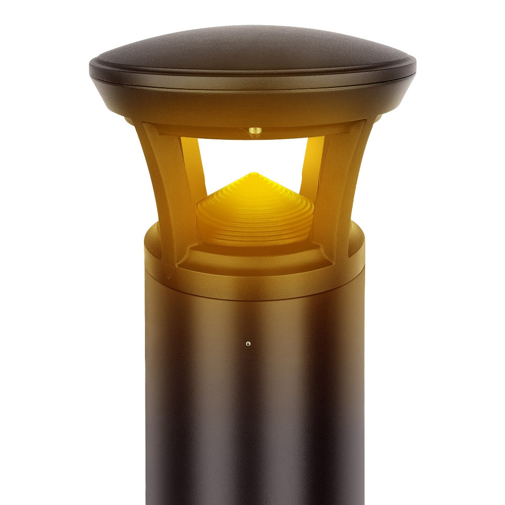 Dome top option for Konlite Atria Turtle Friendly LED 4 ft Dark Bronze Bollard Light