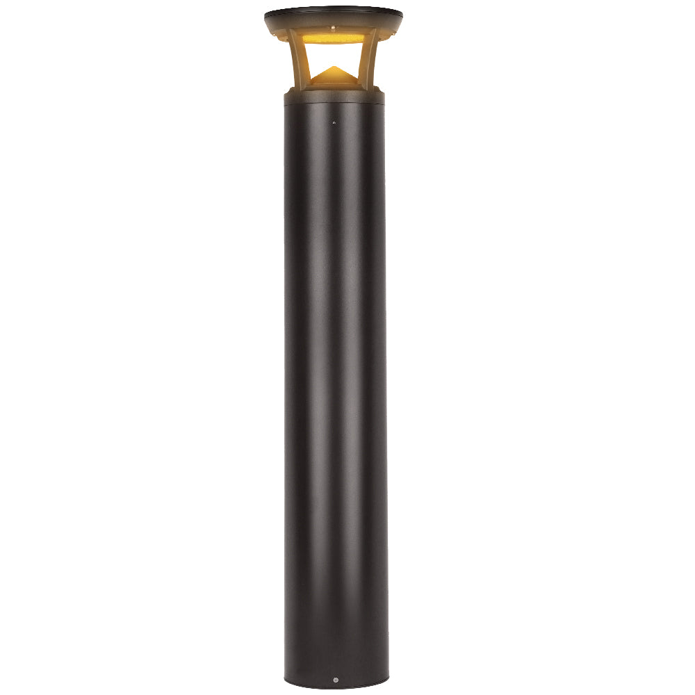 Konlite Atria Turtle Friendly 4 ft Dark Bronze Bollard fixture emitting 590nm true amber color light
