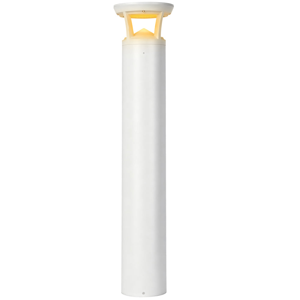 Konlite Atria LED 4 FT White Bollard Light emitting Turtle Friendly true amber light