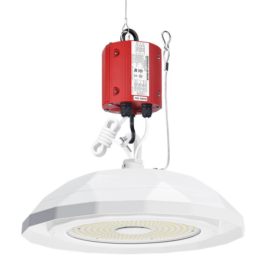 NSF Certified LED High Bay Light with a reflector with an emergency battery