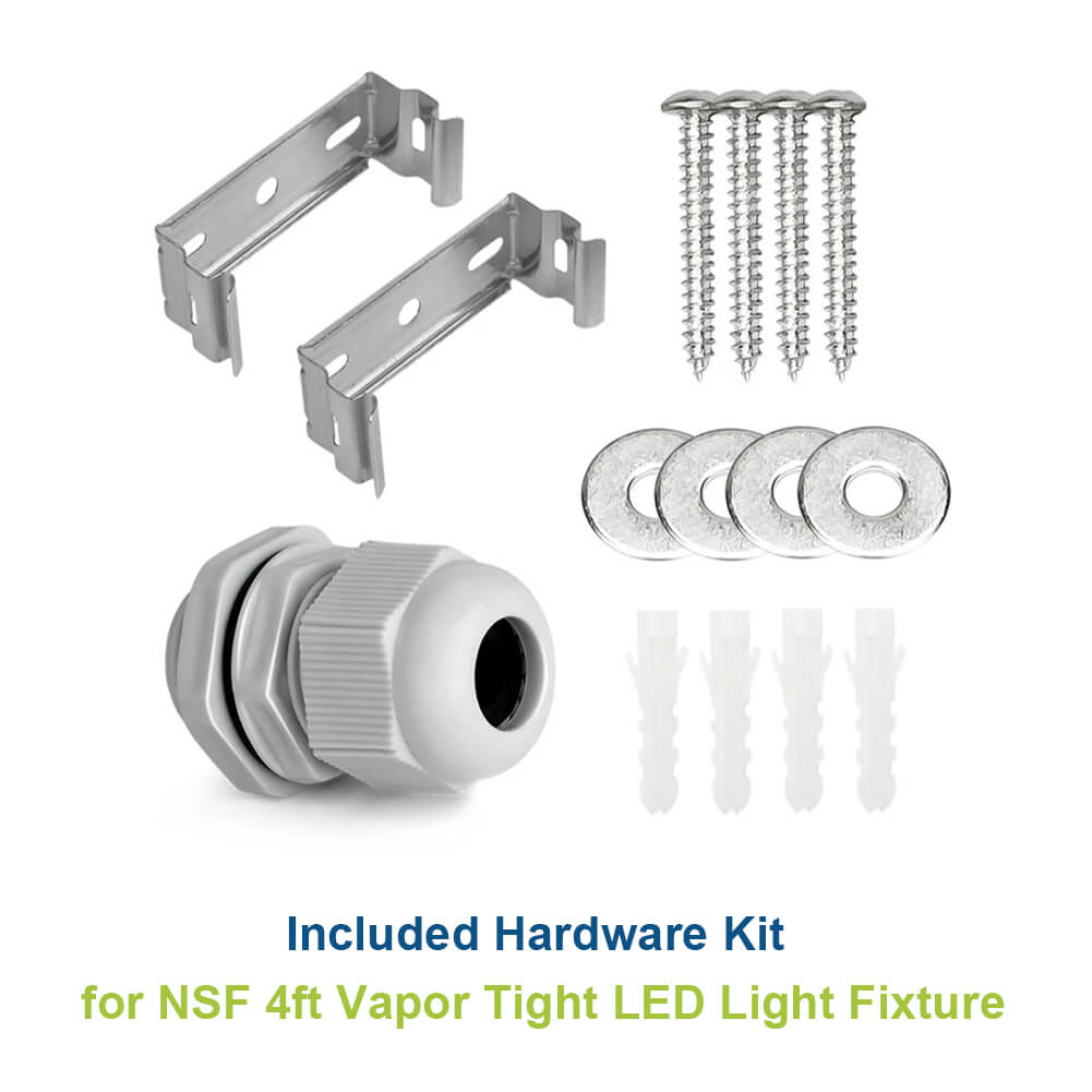 Assembly accessories for NSF Vapor Tight LED Light Fixture