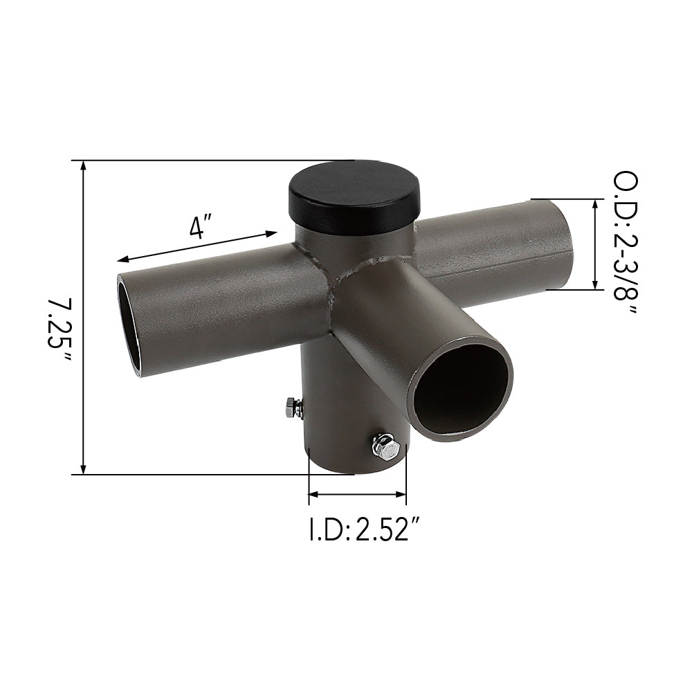 Triple Spoke 90° Tenon Adapter Dimensions