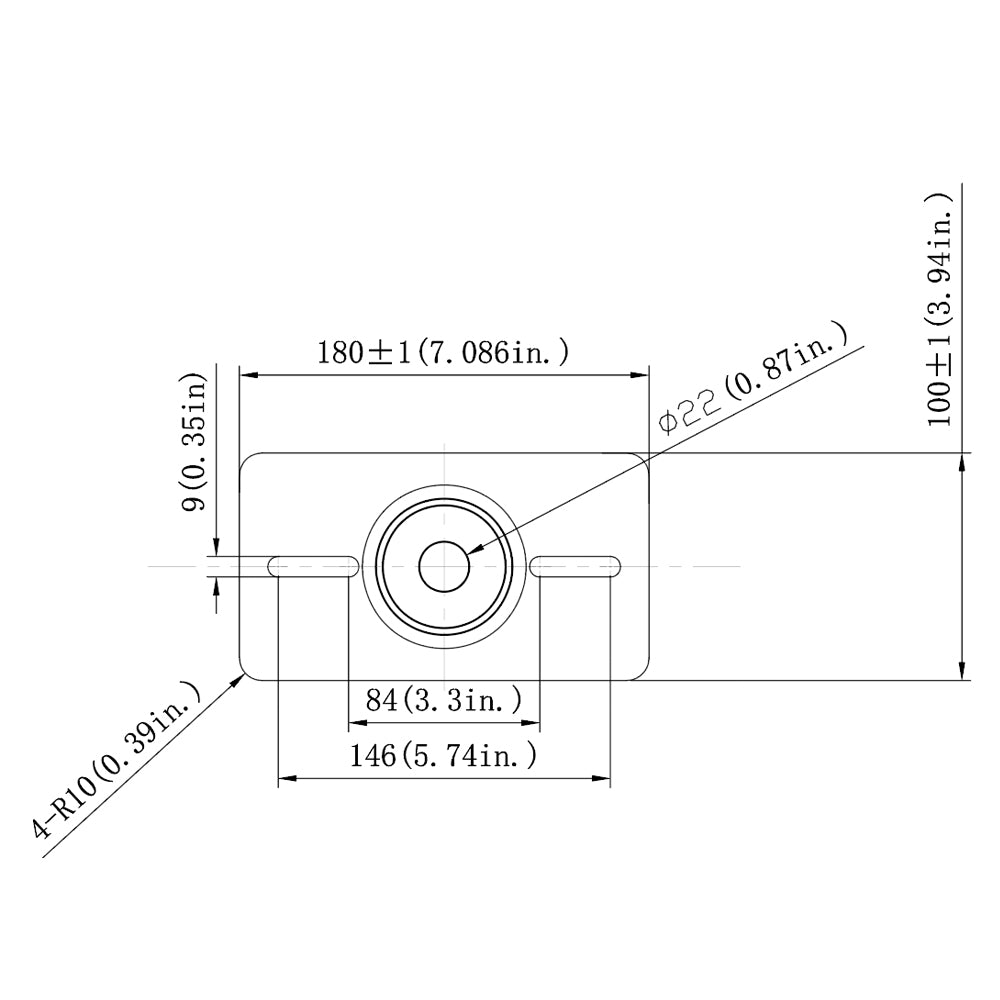 Wall and Square Pole Mount Tenon Bracket Dimensions