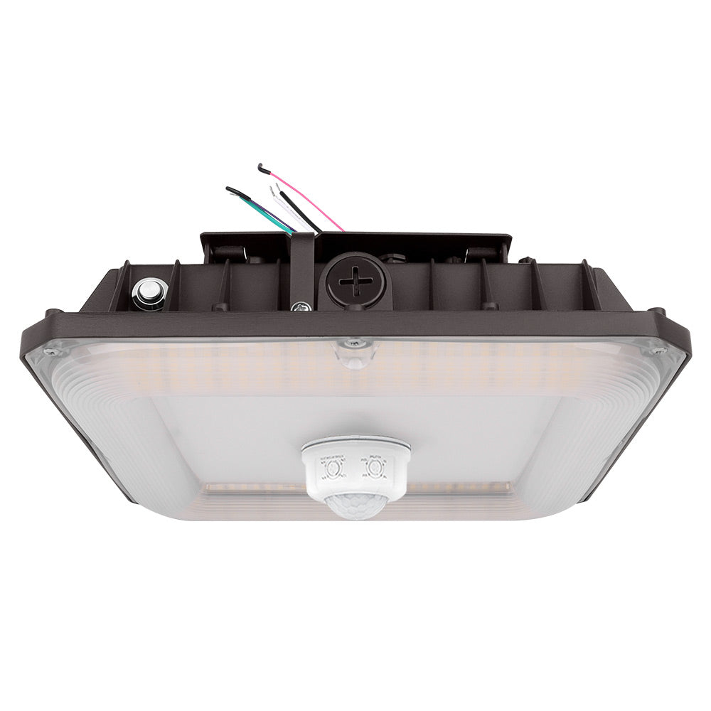 Konlite CP7 Series LED Canopy Light Fixture with motion sensor and EBB test button