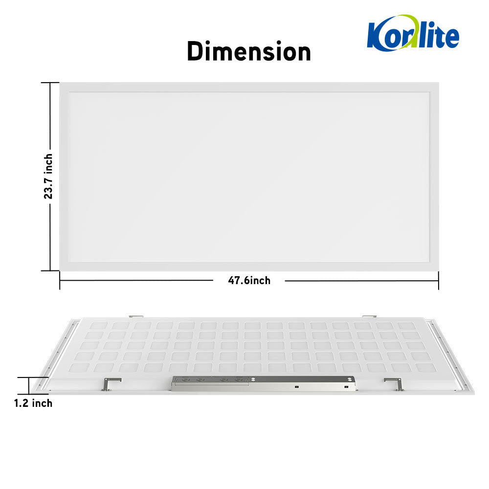 2x4 LED Panel Light with pre-installed Emergency Backup Battery - Selectable Wattage and CCT - 6250 Lumens - Dimmable - Pack of 4